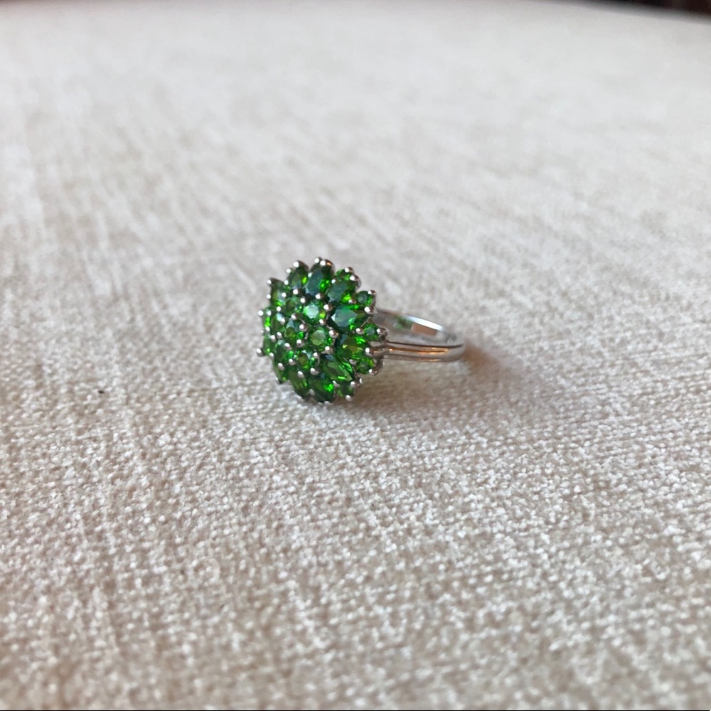 Silver and peridot ring
